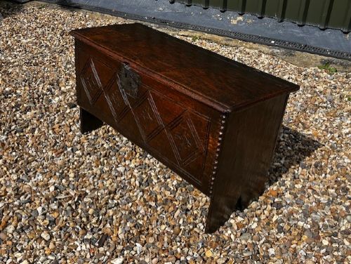 A Good Late 17th Century Oak Five Plank Coffer