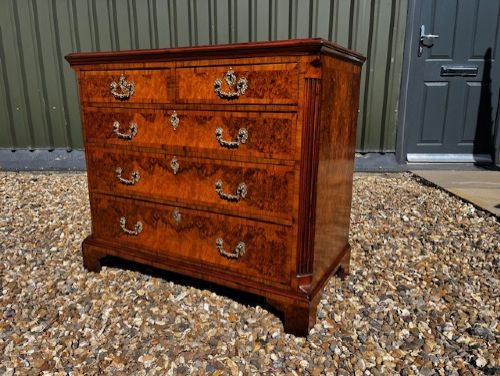 A Fine Quality George III Style Burr Walnut Chest of Drawers