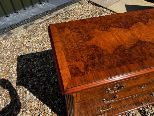 A Fine Quality George III Style Burr Walnut Chest Of Drawers View VI