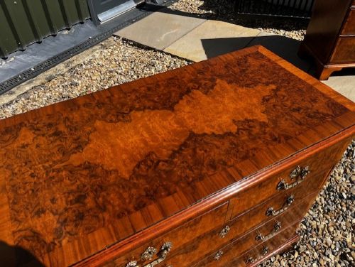 A Fine Quality George III Style Burr Walnut Chest Of Drawers View VII