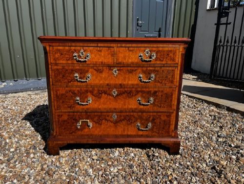 A Fine Quality George III Style Burr Walnut Chest Of Drawers View VIII