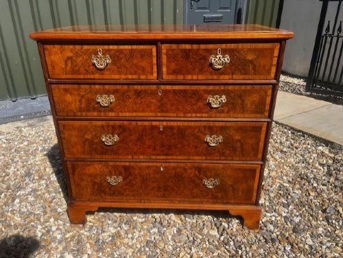 A George II Style Burr Walnut Chest Of Drawers View XI