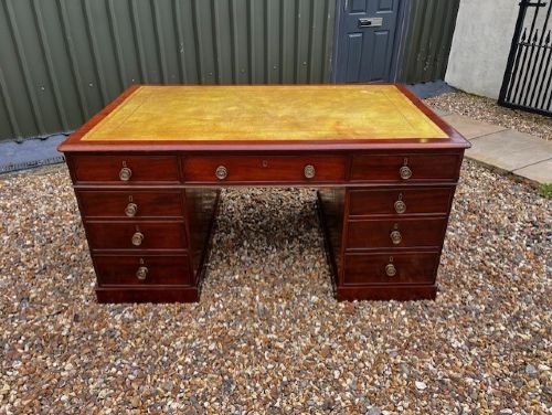 A Large Victorian Period Mahogany Partners Desk. View IX