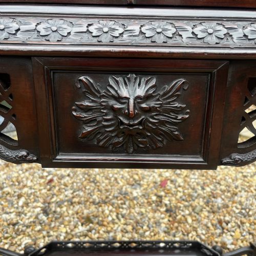 A LARGE SCALE CHINESE CHIPPENDALE STYLE CABINET ON STAND - ADDITIONAL PHOTO 1