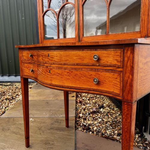 A BEAUTIFUL SHERATON REVIVAL SATINWOOD DISPLAY CABINET - ADDITIONAL PHOTO 1