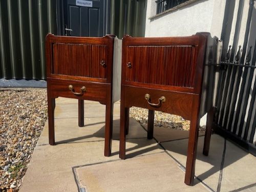 A Fine Quality Pair Of George III Style Mahogany Bedside Cabinets View II