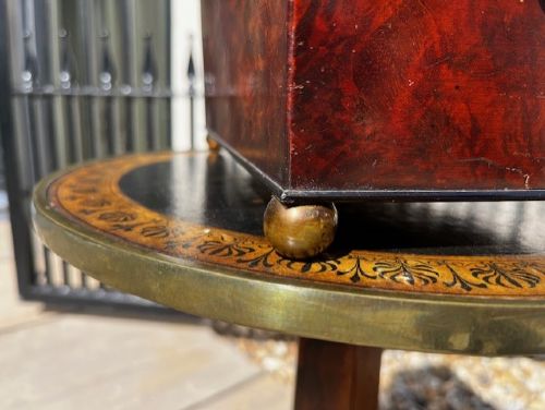 A FINE QUALITY REGENCY PERIOD MAHOGANY AND EBONY TEA CADDY - ADDITIONAL PHOTO 4