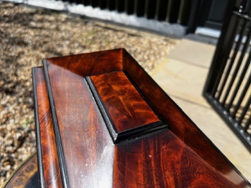 A FINE QUALITY REGENCY PERIOD MAHOGANY AND EBONY TEA CADDY - ADDITIONAL PHOTO 9