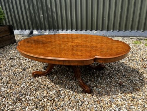 A Fine Quality Victorian Period Burr Walnut Coffee Table View II