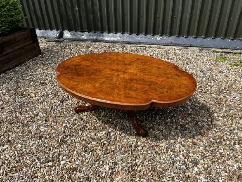 A Fine Quality Victorian Period Burr Walnut Coffee Table View III