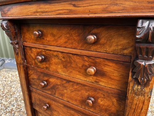 A VICTORIAN PERIOD WALNUT SECRETAIRE WELLINGTON CHEST - ADDITIONAL PHOTO 1