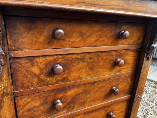 A VICTORIAN PERIOD WALNUT SECRETAIRE WELLINGTON CHEST - ADDITIONAL PHOTO 3