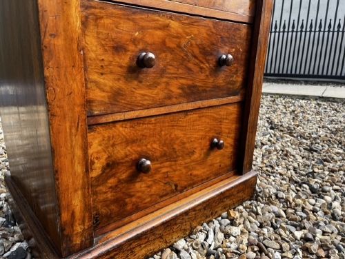 A VICTORIAN PERIOD WALNUT SECRETAIRE WELLINGTON CHEST - ADDITIONAL PHOTO 5