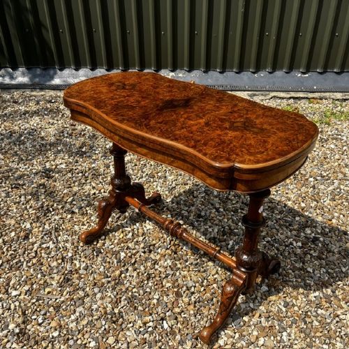 A Fine Quality Victorian Period Burr Walnut Fold Over Card/games Table.
