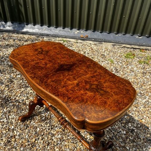 A Fine Quality Victorian Period Burr Walnut Fold Over Card/Games Table. View II