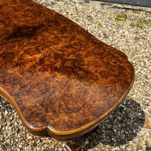 A Fine Quality Victorian Period Burr Walnut Fold Over Card/Games Table. View III