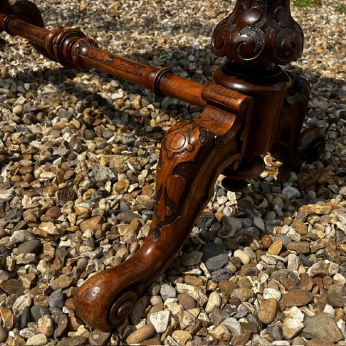 A Fine Quality Victorian Period Burr Walnut Fold Over Card/Games Table. View VIII