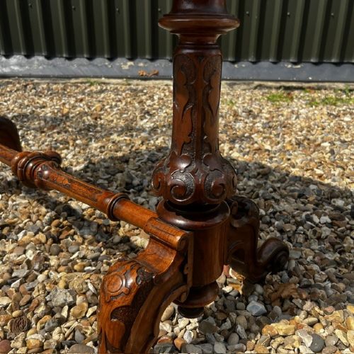 A Fine Quality Victorian Period Burr Walnut Fold Over Card/Games Table. View IX