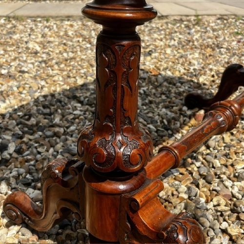A Fine Quality Victorian Period Burr Walnut Fold Over Card/Games Table. View XIII