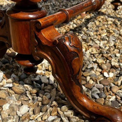 A Fine Quality Victorian Period Burr Walnut Fold Over Card/Games Table. View XIV