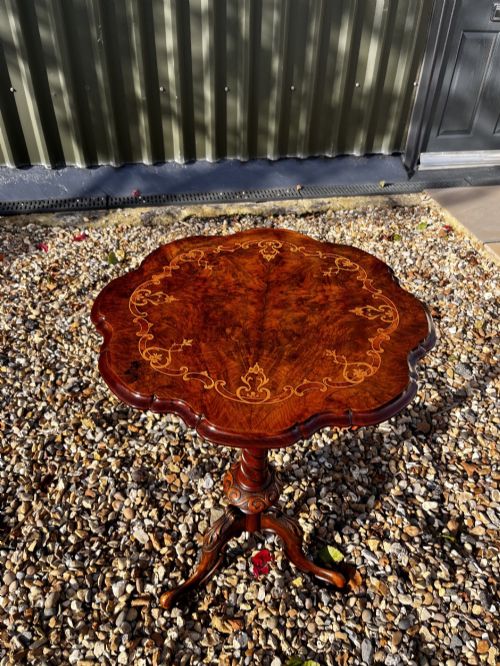 A Victorian Period Burr Walnut Wine Table.