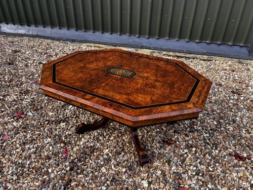 A Beautiful Victorian Period Burr Walnut & Marquetry Inlaid Coffee Table