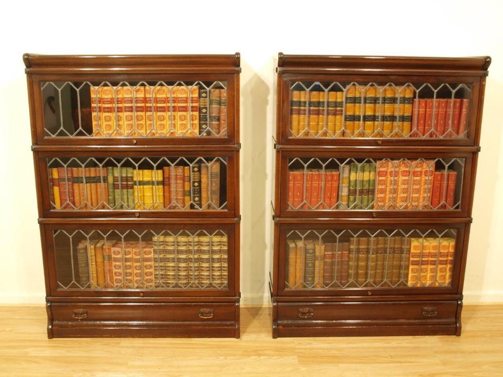 A Pair OF Mahogany 1920s Globe Wernicke Stacking Bookcases
