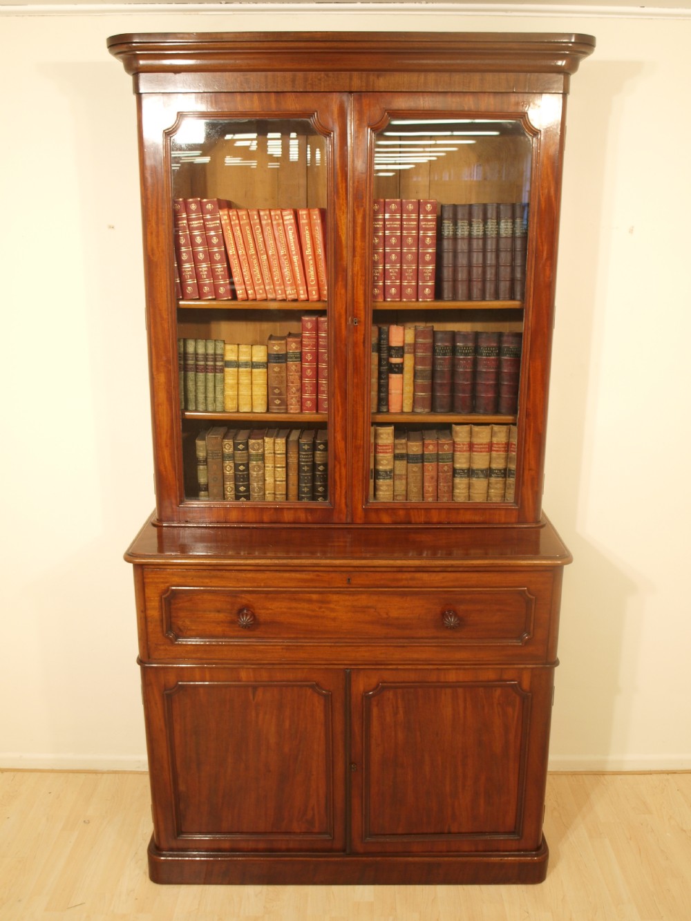 A Mahogany Victorian Period Two Door Secretaire Bookcase