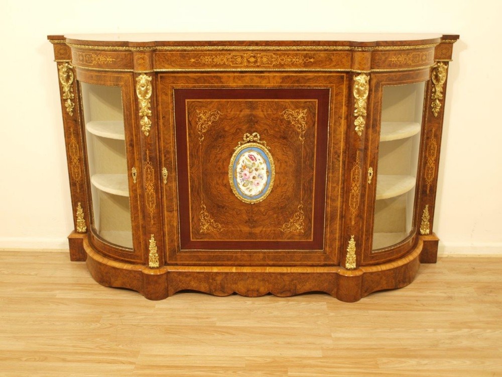 A Stunning Quality Burr Walnut Victorian Period Credenza