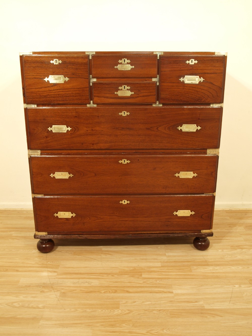 A Teak Victorian Period Colonial Campaign Chest