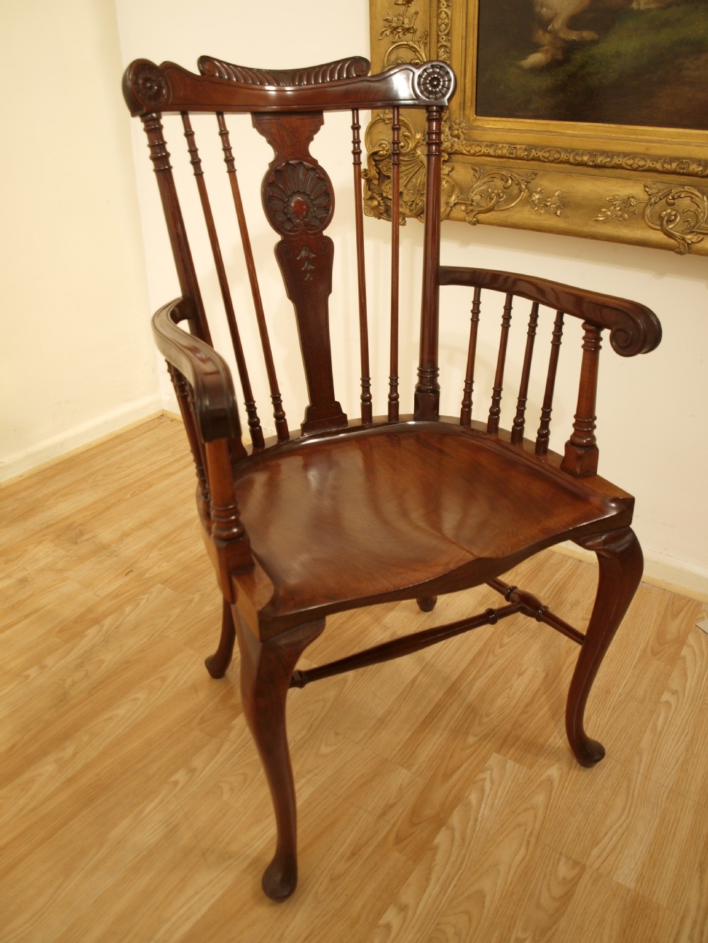 A Mahogany Late Victorian Period Antique Desk Chair