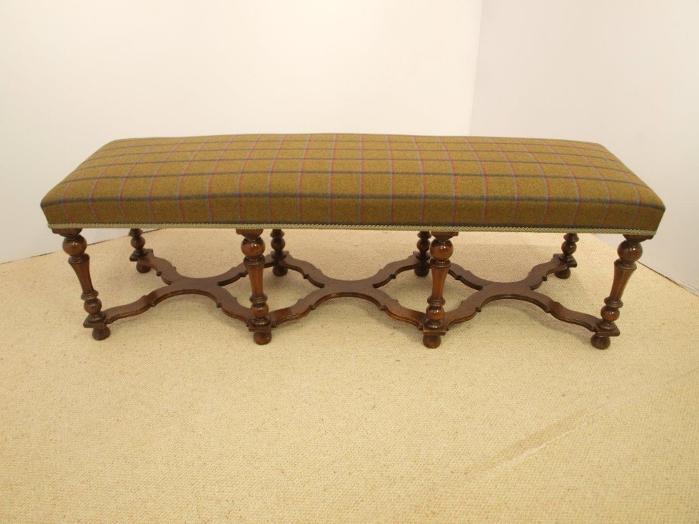 A Beautiful Large Scale William & Mary Style Antique Stool