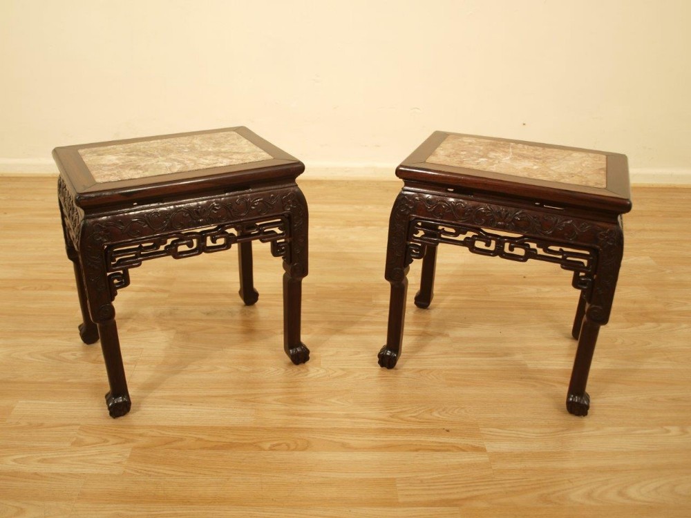 A Pair Of Chinese Hardwood Stands