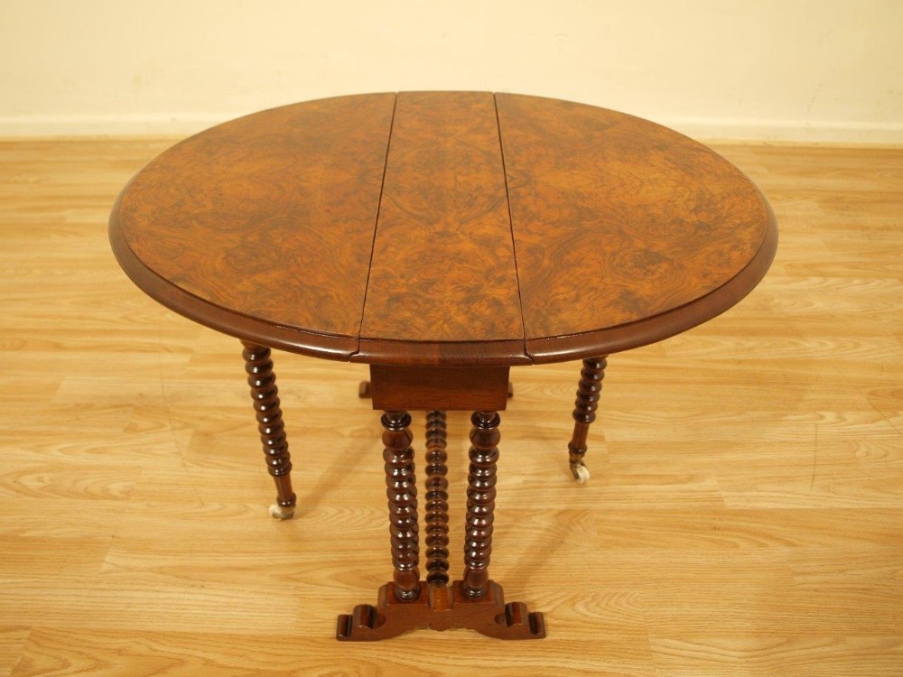 A Burr Walnut Victorian Period Baby Sutherland Table