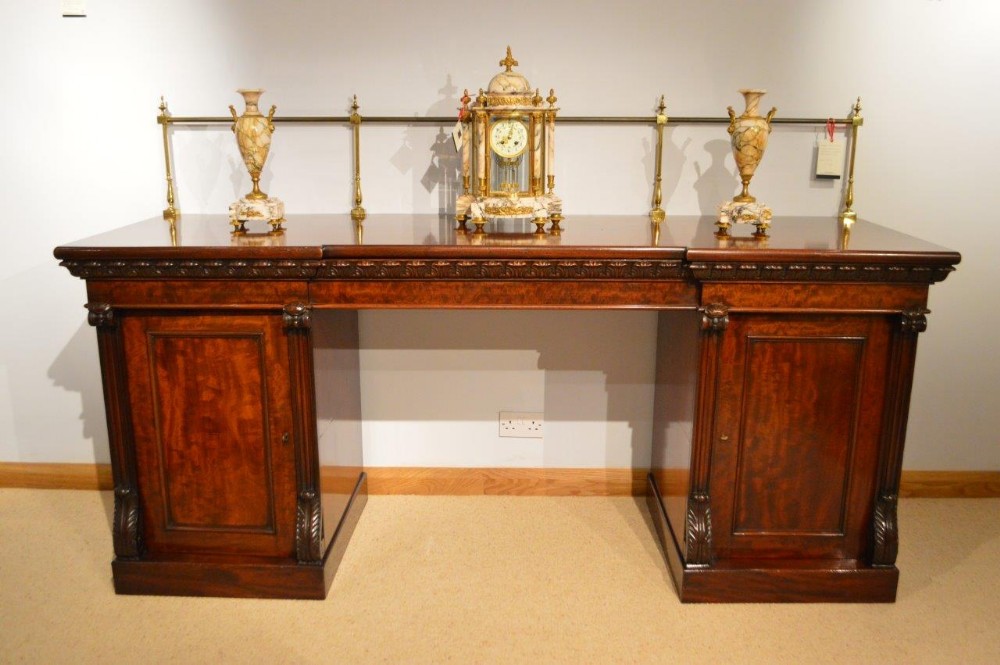 A Beautiful Mahogany William IV Period Antique Pedestal Sideboard