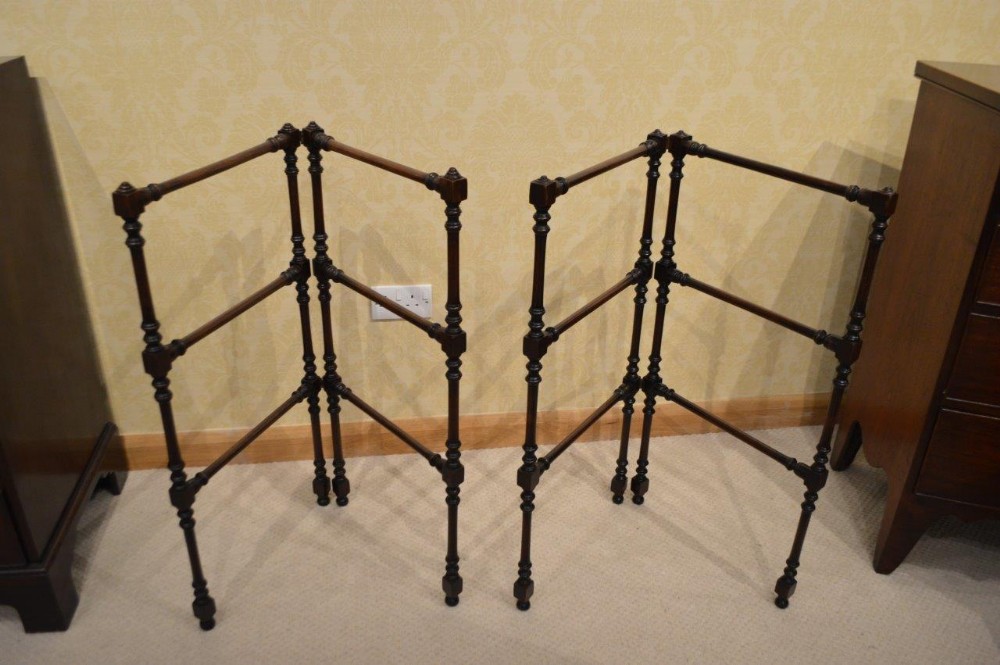A Near Pair Of Mahogany Regency Style Country House Towel Rails
