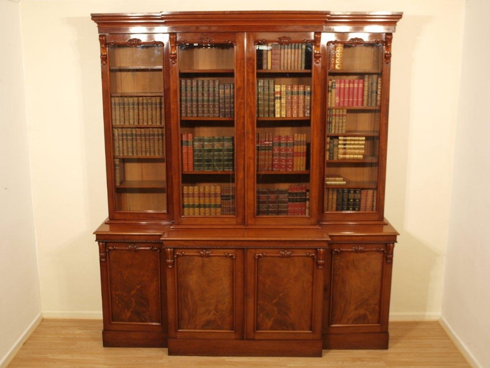 A Mahogany Victorian Period Breakfront Bookcase