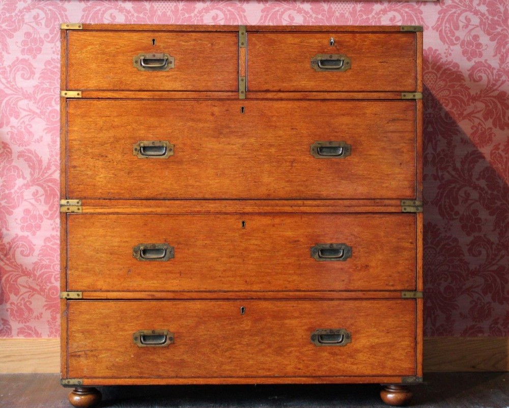 A Mahogany Victorian Period Antique Military Chest