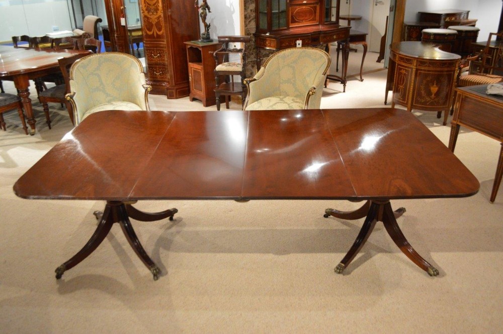 A Mahogany Regency Period Twin Pedestal Antique Dining Table