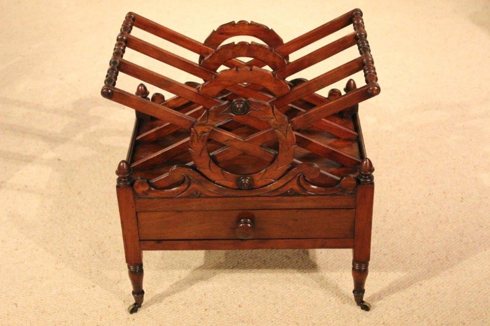 A Mahogany William IV Period Antique Canterbury
