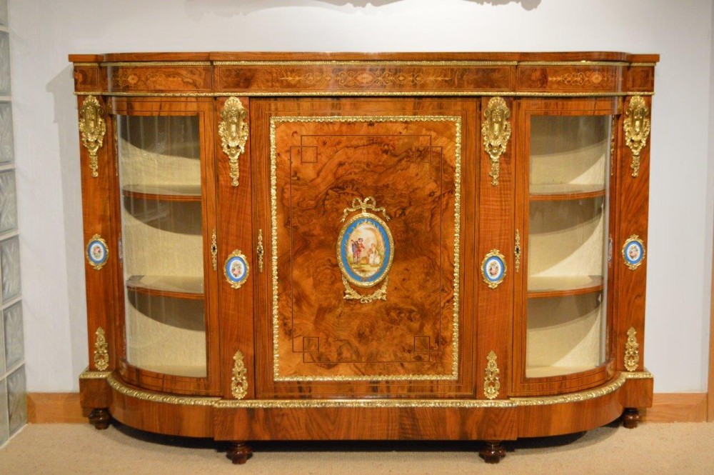 A Stunning Quality Walnut & Ormolu Mounted Victorian Period Credenza