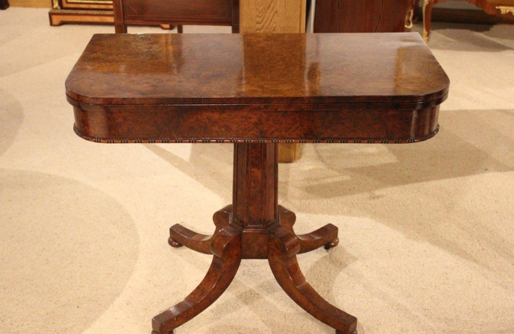 A Thuya Wood  William IV Period Fold Over Card Table