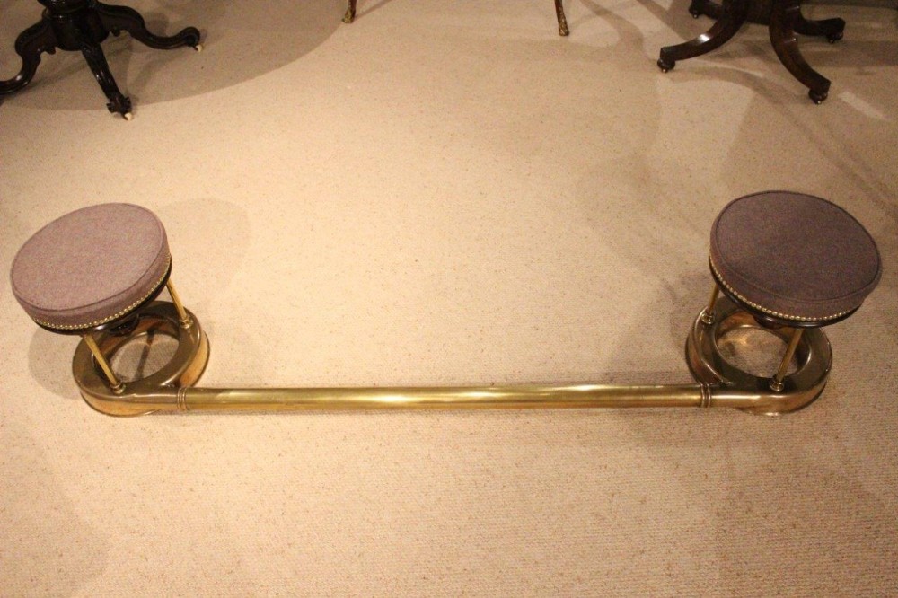 An Edwardian Period Brass & Bronze Club Fender