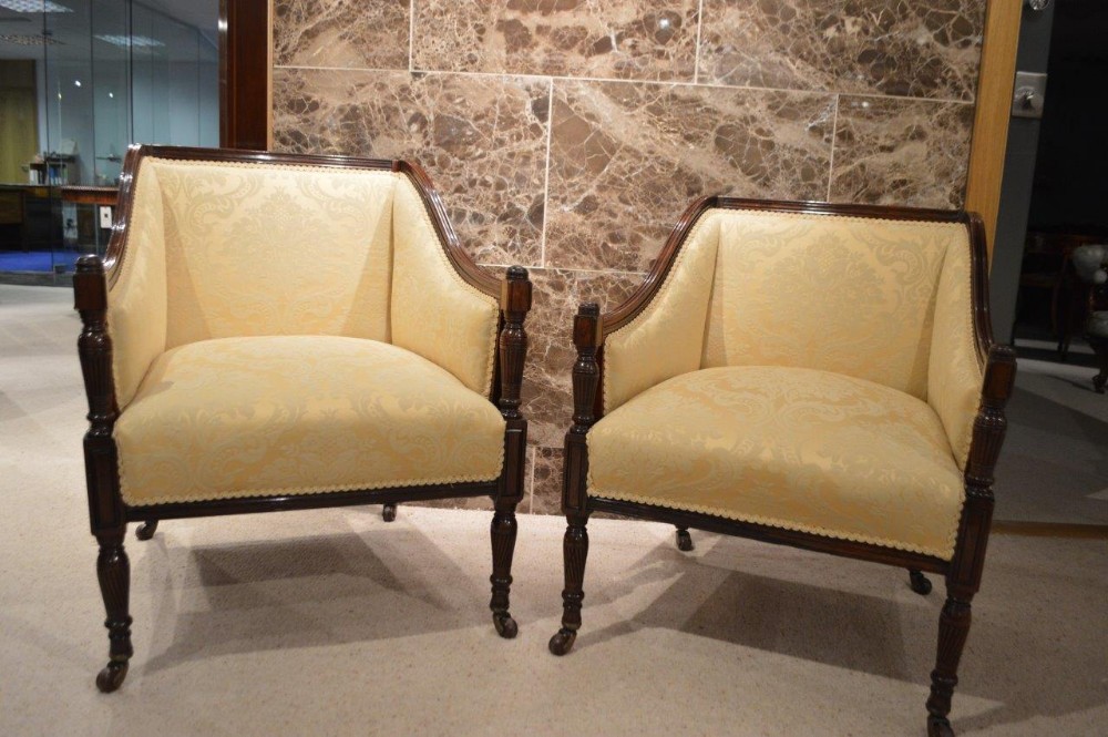 A Stunning Quality Pair Of Rosewood Victorian Period Armchairs