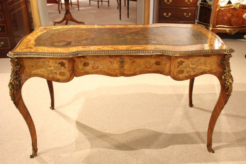 A Stunning Quality Kingwood & Marquetry Victorian Period Bureau Plat