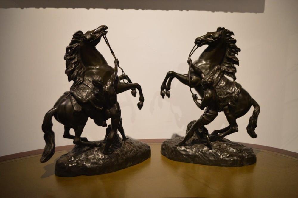 A Pair of French 19th Century Bronze Marley Horses