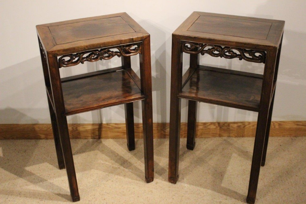 A Pair Of Chinese Mid 19th Century Hardwood Stands