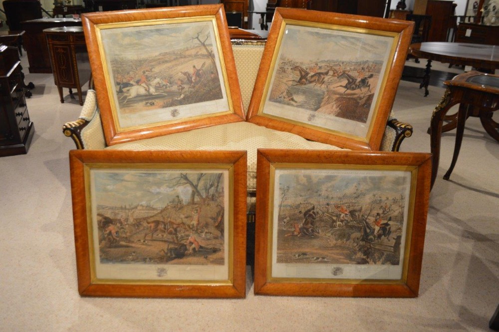 A Set of Four Victorian Period Fox Hunting Prints By Alken