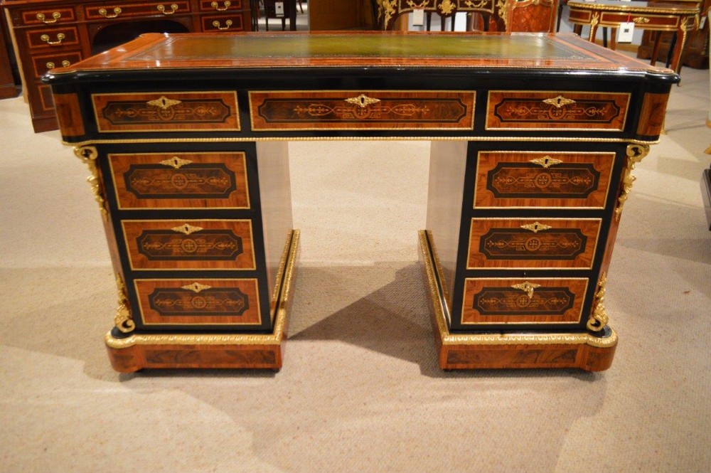 A Stunning Quality Burr Walnut & Kingwood Victorian Period Writing Desk