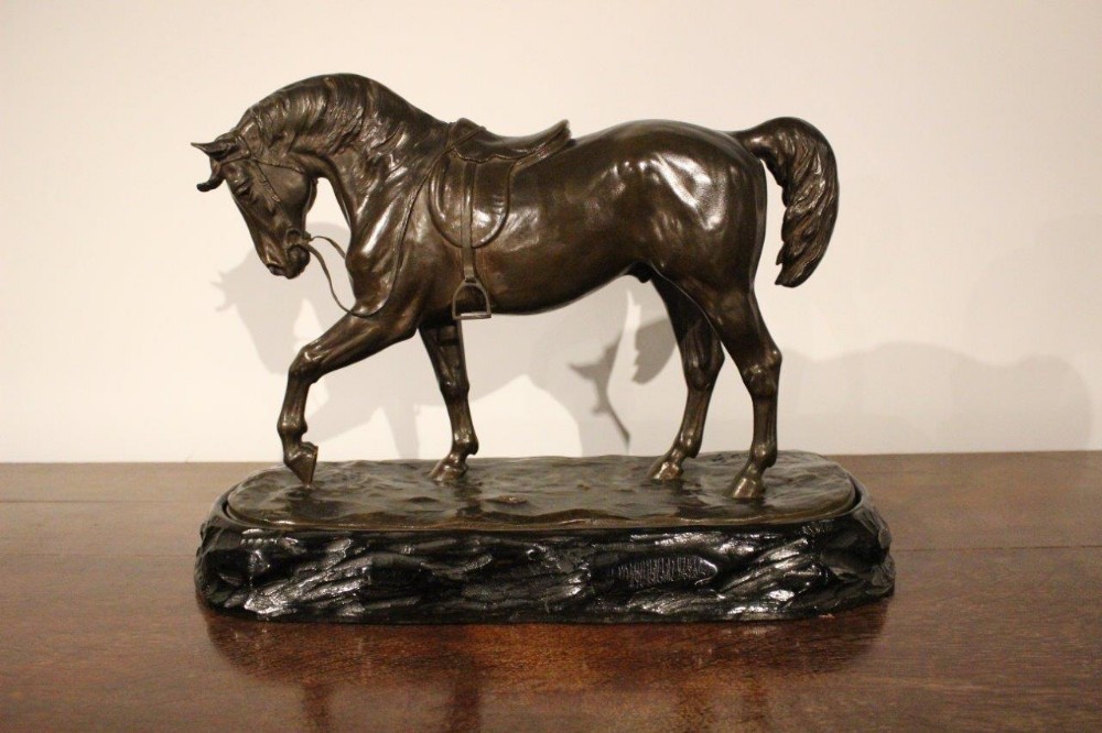 A Japanese 19th Century Meiji Period Bronze Horse